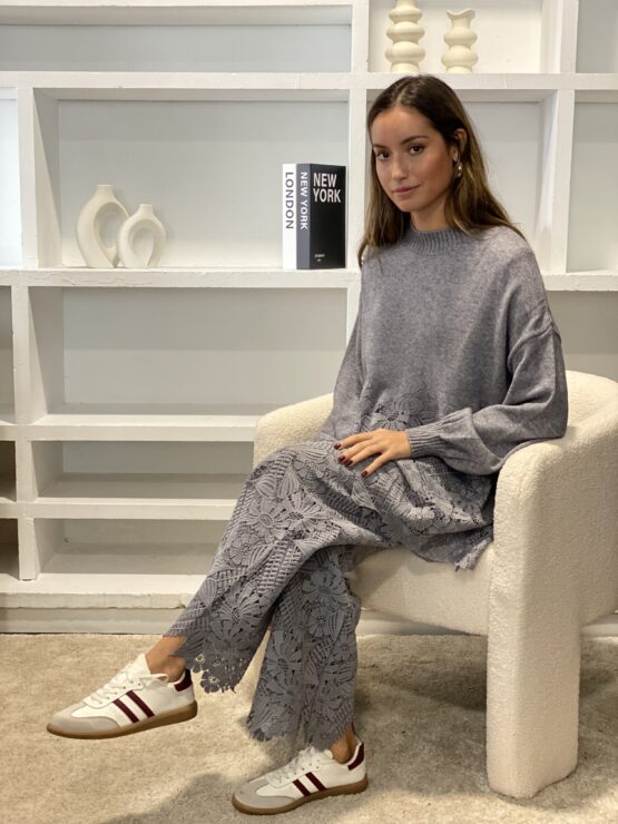 Conjunto de punto guipur grey - Imagen 6