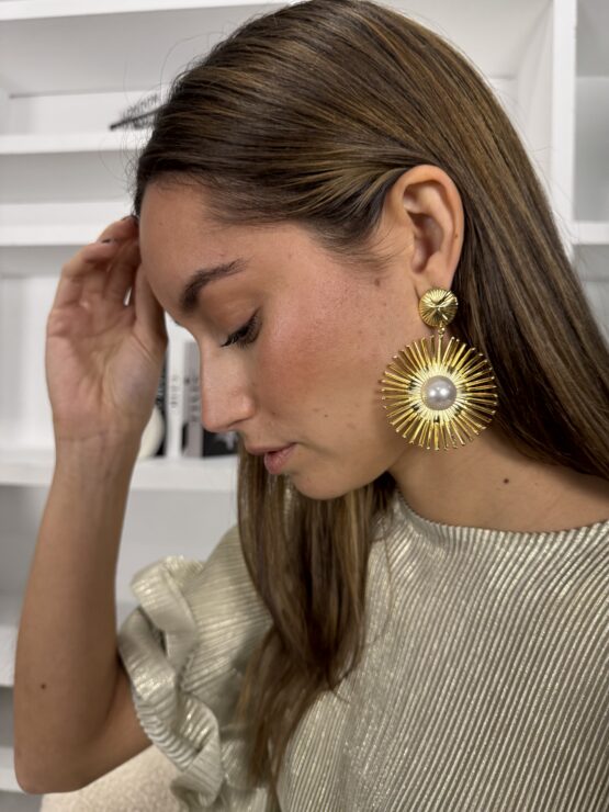Pendiente soleil perla - Imagen 3