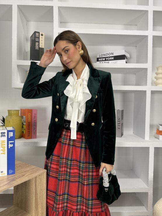 Blazer claudie terciopelo verde - Imagen 8