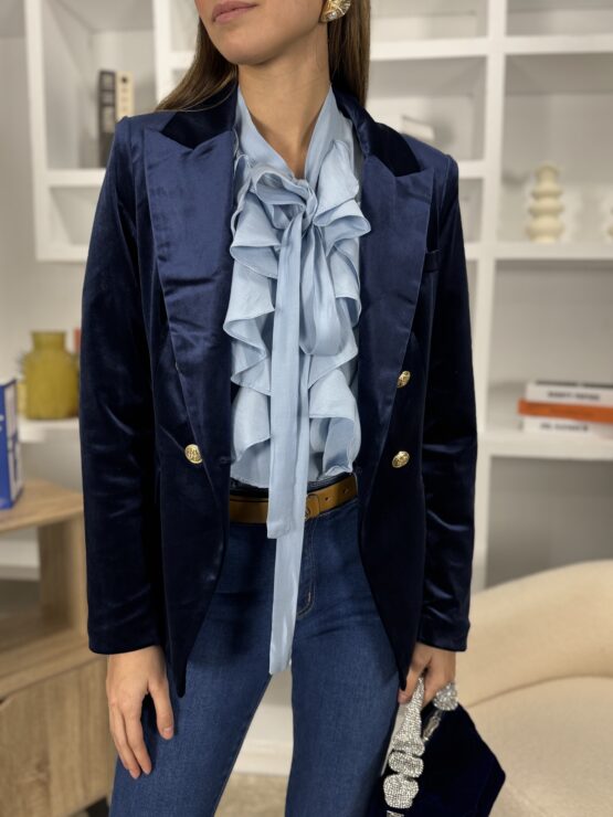 Blazer claudie terciopelo azul - Imagen 6