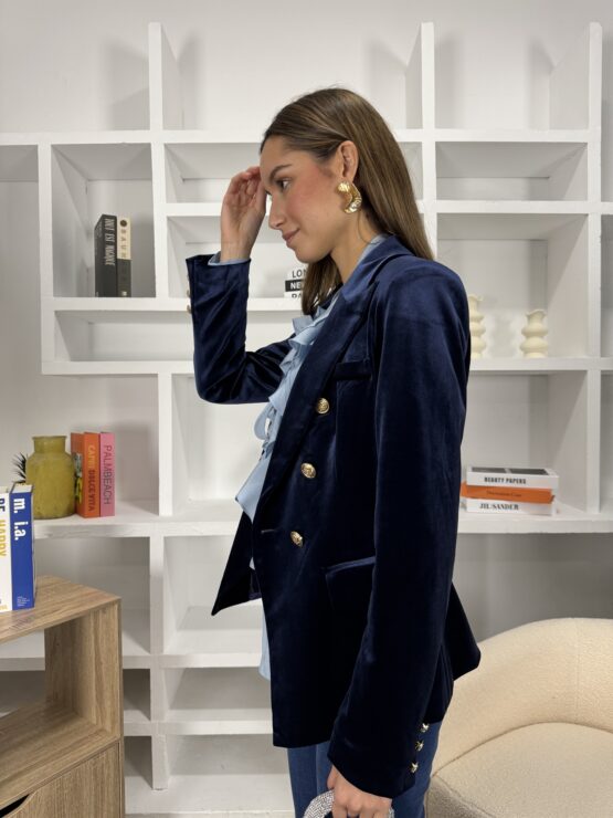 Blazer claudie terciopelo azul - Imagen 7
