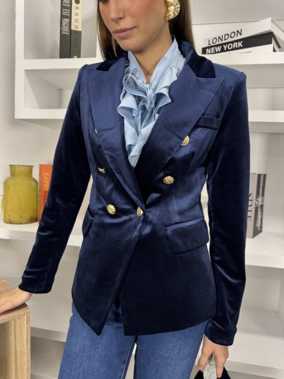 Blazer claudie terciopelo azul - Imagen 8
