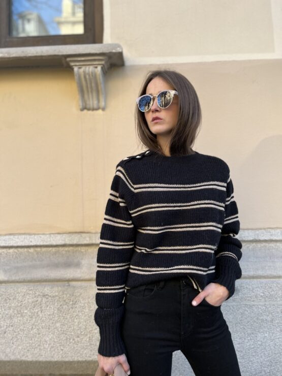 Jersey punto rayas doradas lurex - Imagen 5