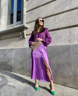 Falda satén purple