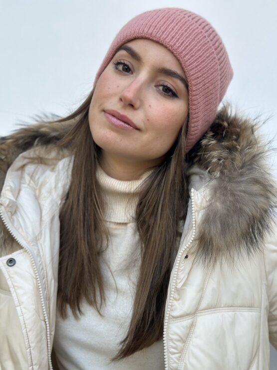 Gorra de punto lana rose - Imagen 2