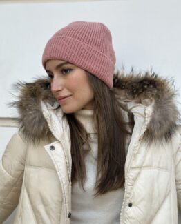 Gorra de punto lana rose