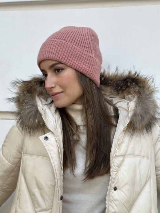 Gorra de punto lana rose