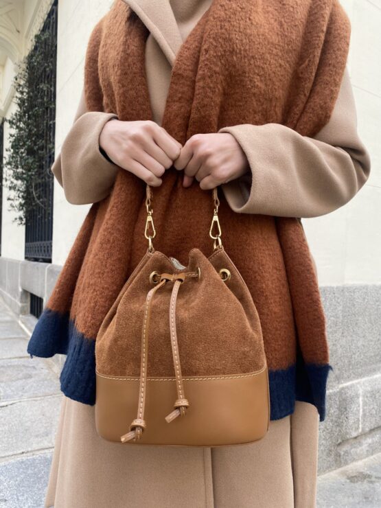 Bolso bombonera piel camel