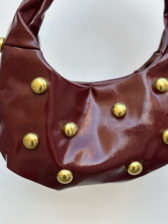 Bolso tachas burdeos - Imagen 2