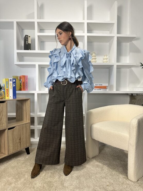 Pantalón de cuadros con cinto - Imagen 4