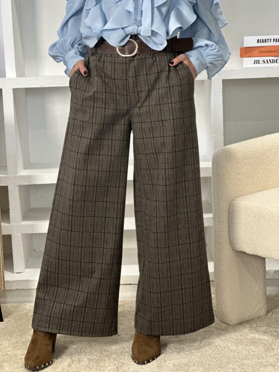 Pantalón de cuadros con cinto - Imagen 3