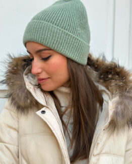 Gorra punto lana  verde