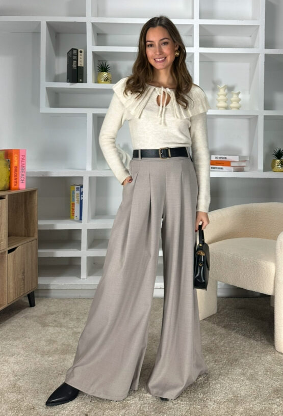 Pantalón lauren stone grey con cinto - Imagen 5