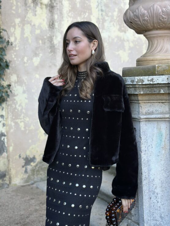 Vestido punto tachas Sena noir - Imagen 10