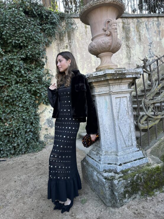 Vestido punto tachas Sena noir - Imagen 7