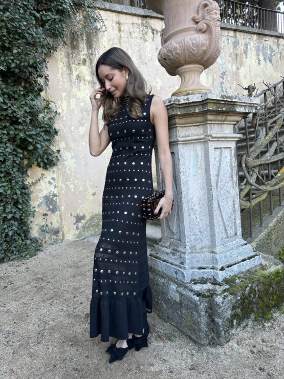 Vestido punto tachas Sena noir - Imagen 6
