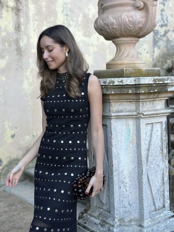 Vestido punto tachas Sena noir - Imagen 8
