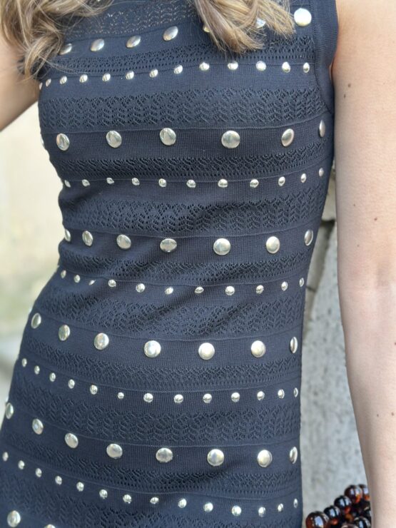 Vestido punto tachas Sena noir - Imagen 5