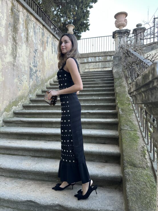 Vestido punto tachas Sena noir - Imagen 4