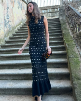 Vestido punto tachas Sena noir