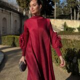 Vestido candela plisado dahlia red - Imagen 5
