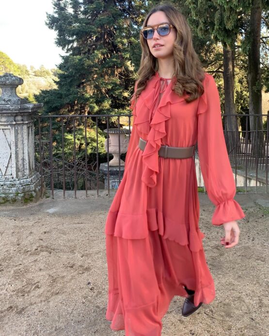 Vestido laurent teja
