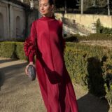 Vestido candela plisado dahlia red - Imagen 3