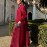Vestido candela plisado dahlia red - Imagen 4