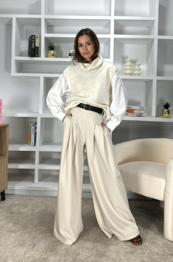 Pantalón lauren con cinto beige - Imagen 3