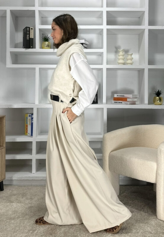 Pantalón lauren con cinto beige - Imagen 2