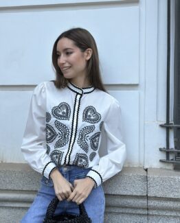 Camisa bordada candela black