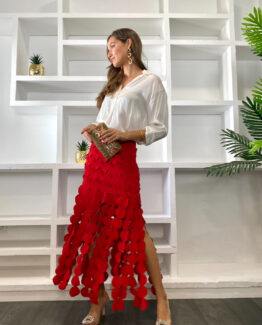 Falda Sevilla rouge