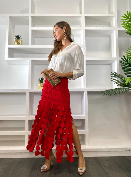 Falda Sevilla rouge