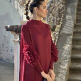 Vestido candela plisado dahlia red