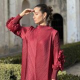 Vestido candela plisado dahlia red - Imagen 6