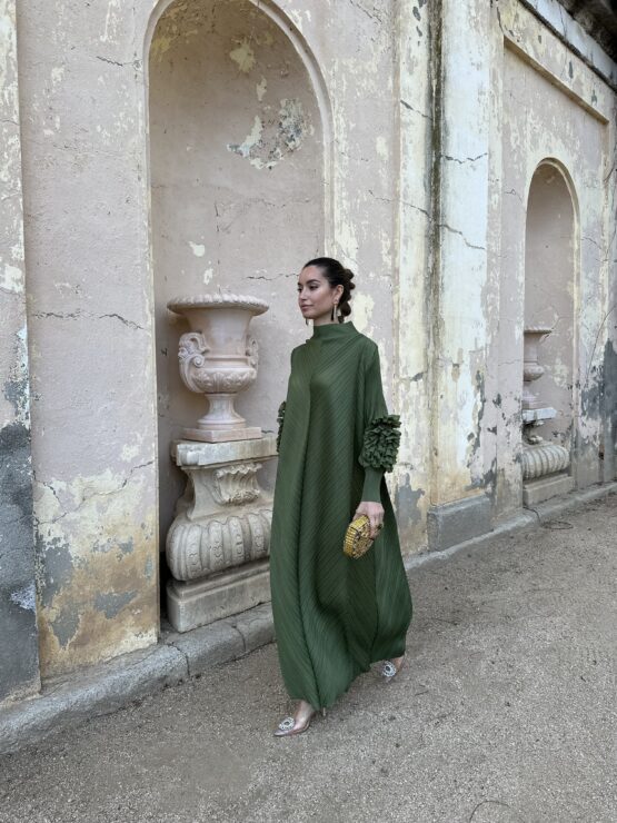 Vestido candela plisado vert - Imagen 8