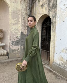 Vestido candela plisado vert