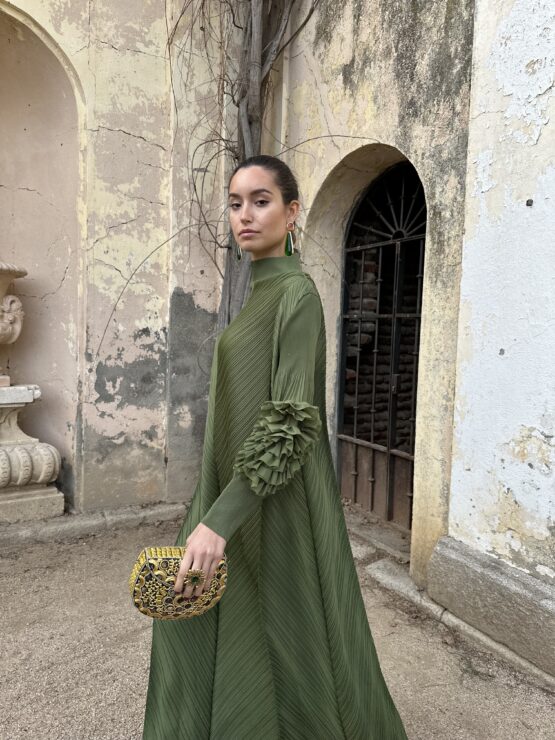 Vestido candela plisado vert
