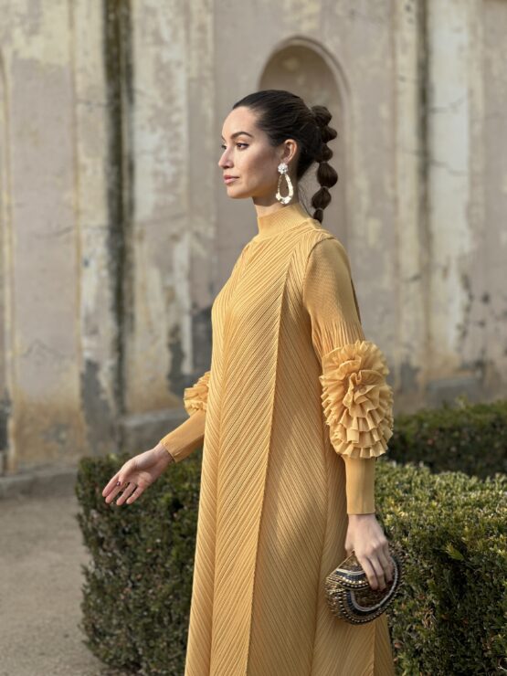 Vestido candela plisado pastel lemon - Imagen 2