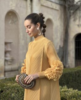 Vestido candela plisado pastel lemon