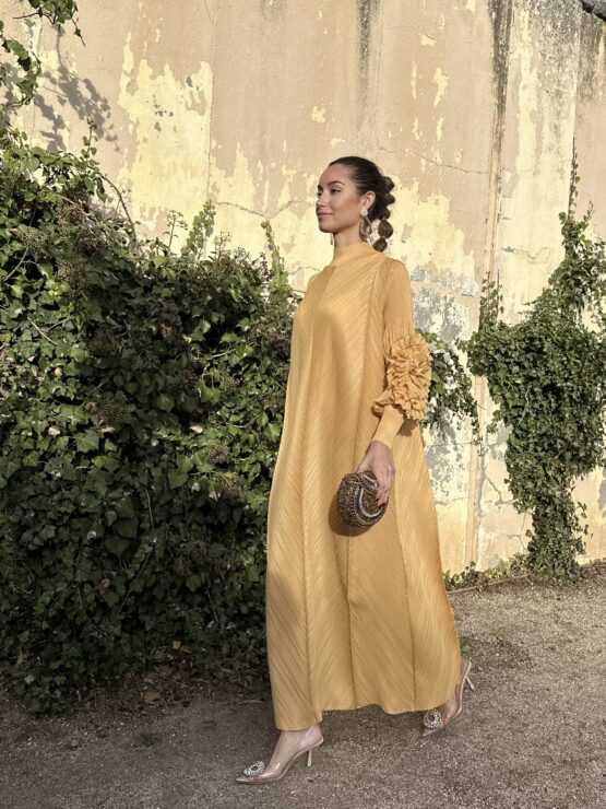 Vestido candela plisado pastel lemon - Imagen 5