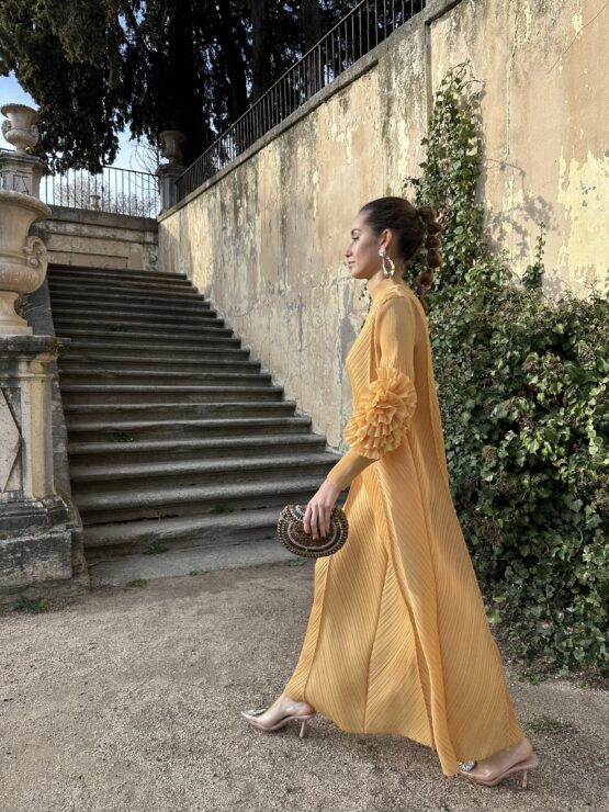 Vestido candela plisado pastel lemon - Imagen 4