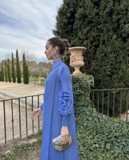 Vestido plisado candela sky Blue