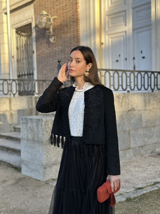 Chaqueta ante bordada black - Imagen 5