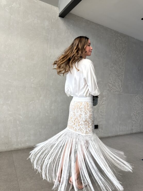 Falda Flecos ronda  white - Imagen 3