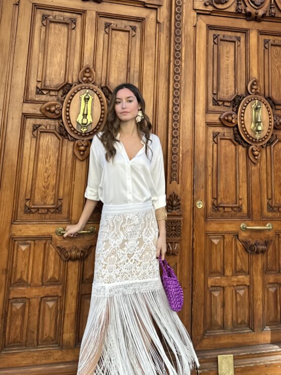 Falda Flecos ronda  white - Imagen 8