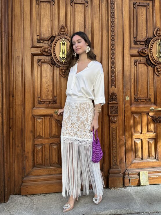 Falda Flecos ronda  white - Imagen 7