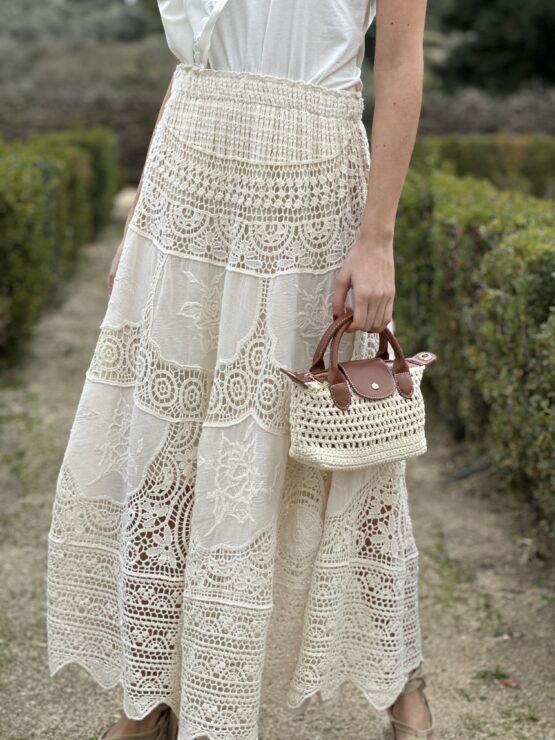 Falda bordada guipur - Imagen 2