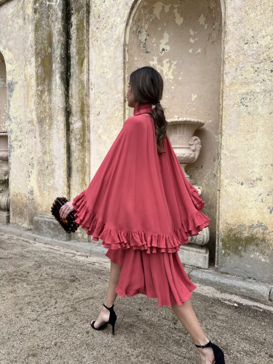 Vestido crep celine teja - Imagen 9