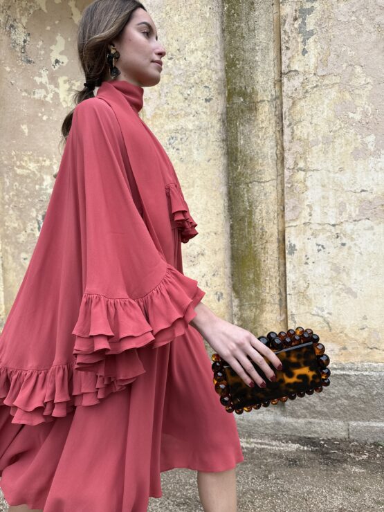 Vestido crep celine teja - Imagen 2